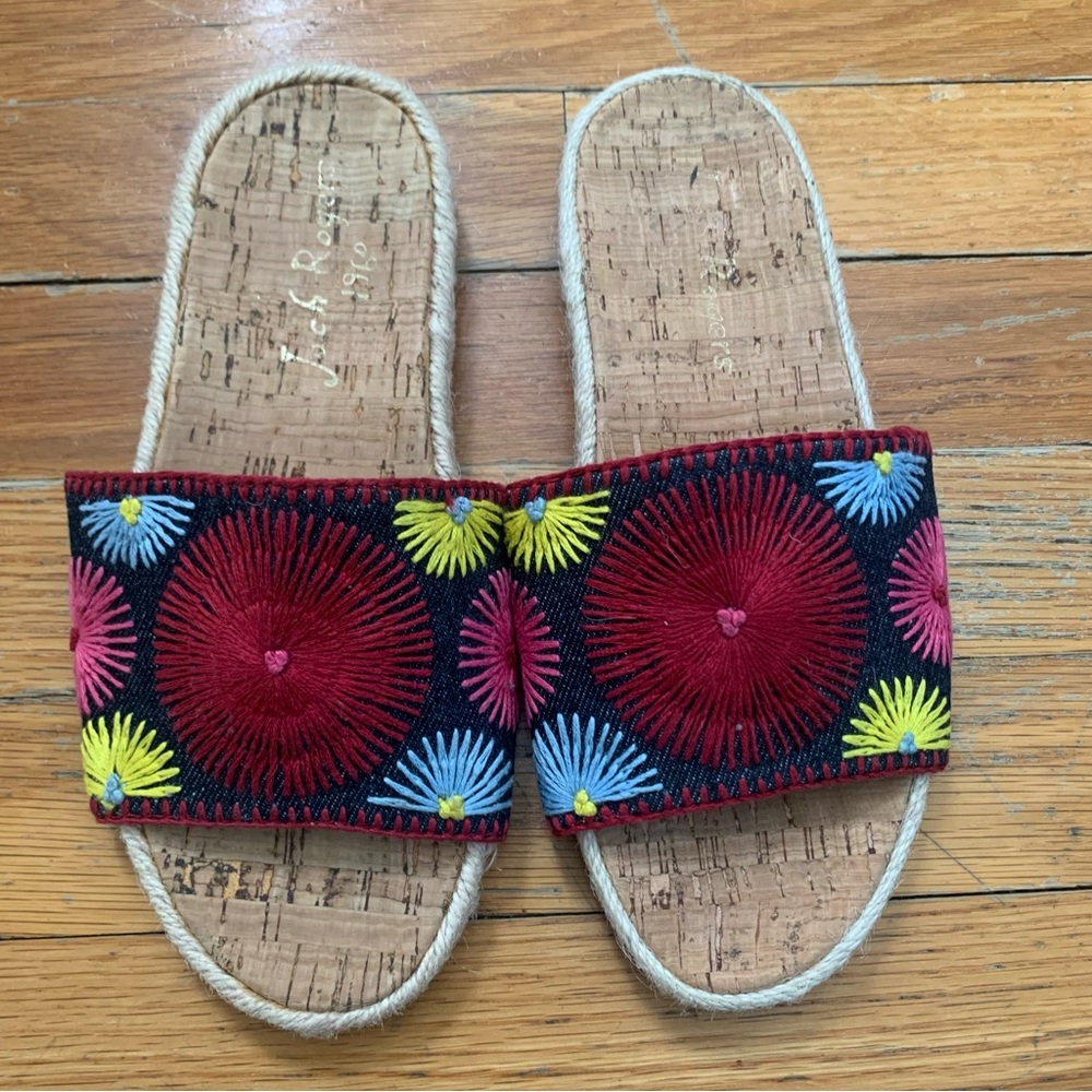 Jack Rogers bettina embroidered slides sandals